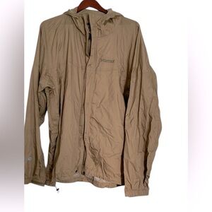 Marmot Men's Tan Hooded rain Jacket
